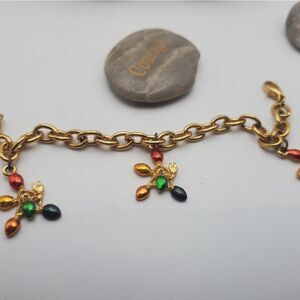 Christmas lights holiday charm‎ bracelet